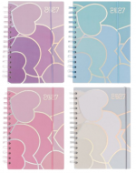 Agenda Corazones 2027 A6 Colores Surtidos x 6 Unds. Medida: 15.5 x 10.5 cm aprox.