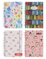 Agenda 2027 A6 Modelos Surtidos x 6 Unds. Medida: 15.5 x 10.5 cm aprox.