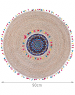 Alfombra Circular de Yute x 4 Unds. Medida: 90 cm aprox.