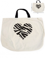 Bolsa de Tela Reutilizable Diseño Corazón x 12 Unds. Medida: 65 x 45 cm aprox.