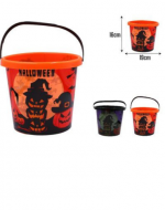 Balde de Plástico de Halloween  x 12 Unds.Medida: 16 x 25 cm aprox.