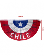 Abanico Bandera de Chile x 12 Unds. Medida: 140 x 70 cm aprox.