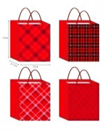 Bolsa de Regalo Navideña x 12 Unds. Medidas: 14 x 6.5 x 11 cm aprox.