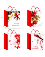 Bolsa de Regalo Navideña x 12 Unds. Medidas: 12.5 x 8.5 x 36 cm aprox.
