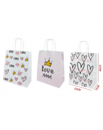 Bolsa de Regalo Love Papel Kraft x 60 Unds. Medidas: 27 x 11 x 22 cm aprox.
