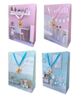 Bolsa de Regalo Baby Shower x 12 Unds. Medidas: 18 x 8.5 x 24 cm aprox.