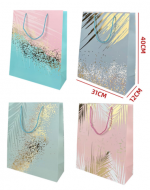 Bolsa de Regalo Colores Pasteles con Dorado x 12 Unds. Medidas: 31 x 12 x 40 cm aprox.
