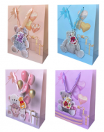 Bolsa de Regalo Baby Shower x 12 Unds. Medidas: 18 x 8.5 x 24 cm aprox.