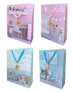 Bolsa de Regalo Baby Shower x 12 Unds. Medidas: 18 x 8.5 x 24 cm aprox.