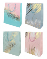 Bolsa de Regalo Colores Pasteles con Dorado x 12 Unds. Medidas: 32 x 10 x 26 cm aprox.