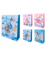 Bolsa de Regalo Baby Shower x 12 Unds. Medidas: 18 x 8.5 x 24 cm aprox.