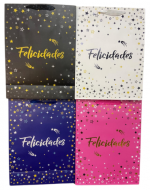 Bolsa de Regalo Felicidades x 12 Unds. Medida:30 x 40 cm aprox