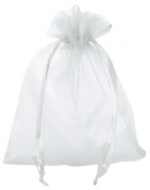 25 Set Bolsas de Organza Color Blanco (1 Set Trae 12 PCS) Medida: 12 x 17 cm aprox
