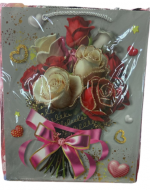 Bolsa de Regalo Diseño Ramo de Rosas x 12 Unds. Medida: 32 x 26 cm aprox.