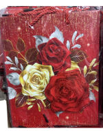 Bolsa de Regalo Diseño Rosas x 24 Unds. Medida: 25 x 18 cm aprox.