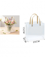 Bolsa Transparente Mate Color Único x 10 Unds. Medida: 20 x 9 x 15 cm aprox.
