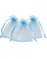 Bolsa de Organza Color Celeste x 48 Unds. Medida: 20 x 29 cm aprox
