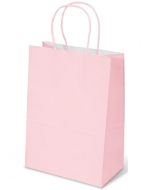 Bolsa de Papel Kraft Color Rosado x 24 Unds. Medida: 16 x 22 x 8 cm aprox.