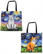 Bolso de Lona con Cierre Diseño Gatos x 6 Unds. Medida: 40 x 40 cm aprox.
