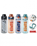 Botella Plástica para Agua SUPER x 6 Unds. Capacidad : 800 ml