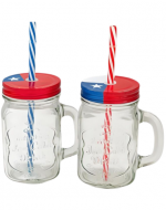 Vasos de Vidrio Chile con Bombilla x 12 Unds. Medida: 500 ml aprox.
