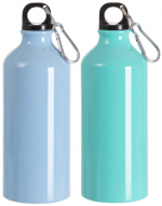 Botella BS de Aluminio con Mosquetón Colores Surtidos x 12 Unds. Medida: 600 ml aprox.