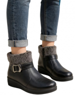 Botines Eco Cuero de Mujer Color Negro x 12 Pares. Talla: 36 al 41