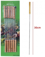12 Set de Brochetas de Acero Inoxidable. Medida: 30 cm aprox( 1 Set Trae: 12 PCS)