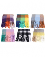 Echarpe Cuadros Colores Surtidos x 12 Unds. Medida: 200 x 40 cm aprox.
