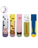 Calcetines de Mujer Corte Medio con Diseño de Pata Animal x 12 Unds. Talla : 36-39