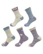Calcetines de Algodón Para Mujer Corte Medio x 12 Unds.
