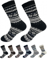 Calcetines de Toalla Hombre Diseño Nieve x 12 Pares.