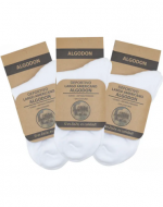 Calcetines Deportivo Largo Americano Color Blanco x 12 Pares. Talla: 39 - 43