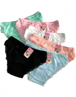 Calzón Lola con Encajes Colores Surtidos x 24 Unds. Talla: M - XL - XXL