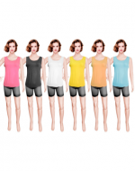 Camiseta Bambú sin Manga Colores Surtidos x 12 Unds. Talla: M/L - L/XXL