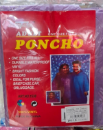 Capa Poncho Impermeable Colores Surtidos x 24 Unds. Medida: 140 cm aprox.