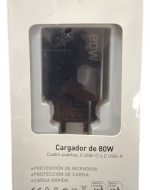 Cargador Múltiple 80W sin Cable Colores Surtidos x 4 Unds.