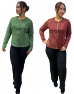 Chaqueta Gamuza de Mujer Colores Surtidos x 3  Und. Talla: XL