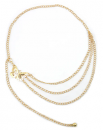 Cinturón Mujer Cadena Triple Color Dorado x 12 Unds. Medida: 100 x 0.7 cm aprox.