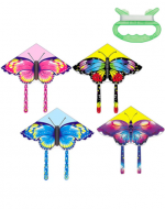 Cometa de Mariposas con Hilo Colores Surtidos x 6 Unds. Medida: 140 x 70 cm aprox.