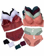 Conjunto Sostén Copa D Colores Surtidos x 12 Unds. Talla: 42 - 44 - 46 - 48