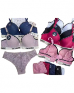 Conjunto de Lencería Copa B Colores Surtidos x 12 Unds. Talla: 36 a 42