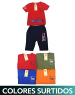 Conjunto de Polera y Short para Niño x 12 Unds Tallas : 0 a la 3