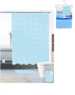 Cortina de Baño Plastica con Argollas Color Único x 48 Unds. Medida: 180 x 180 cm aprox.