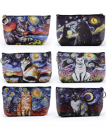 Cosmetiquero de Gatos Modelos Surtidos x 6 Unds. Medidas: 13 x 22 cm aprox.
