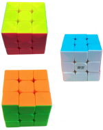 Cubo Rubik Flúor 3 x 3 Colores Surtidos x 4 Unds.