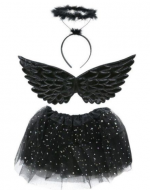 4 Set de Disfraz Ángel Negro (1 Set Trae 3 PCS)