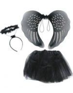 4 Set de Disfraz Ángel Negro (1 Set Trae 3 PCS)