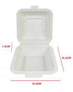 Envase Biodegradable para Alimentos x 100 Unds. Medidas : 15.5 × 16.5 × 7.4 cm aprox.