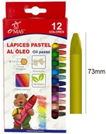 Crayones de Oleo x 12 Unds Medidas: 73mm aprox.